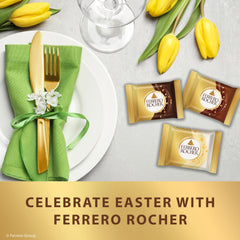 Ferrero Rocher roasted hazelnuts and chocolate close-up, rich texture