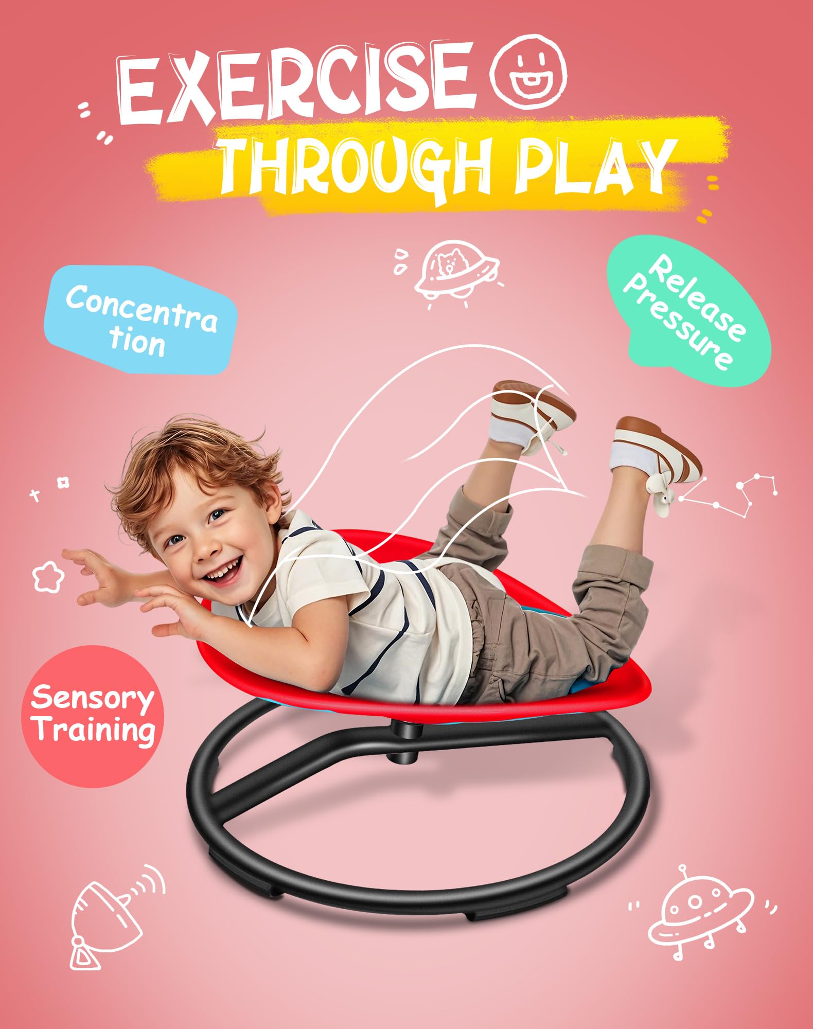 FERUERW kids ergonomic design supports comfortable, long use