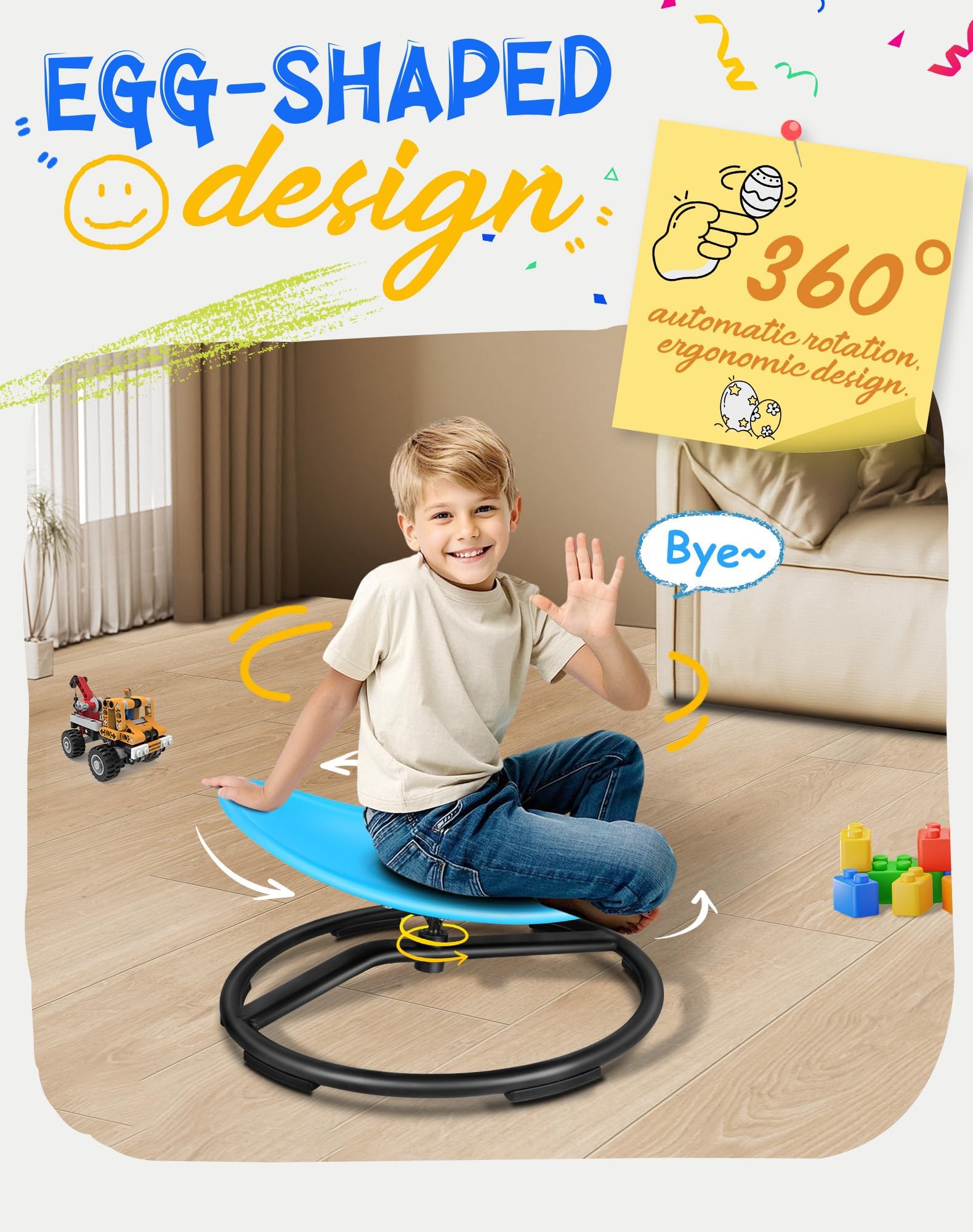 FERUERW Spinning Chair for home or classroom sensory activities.