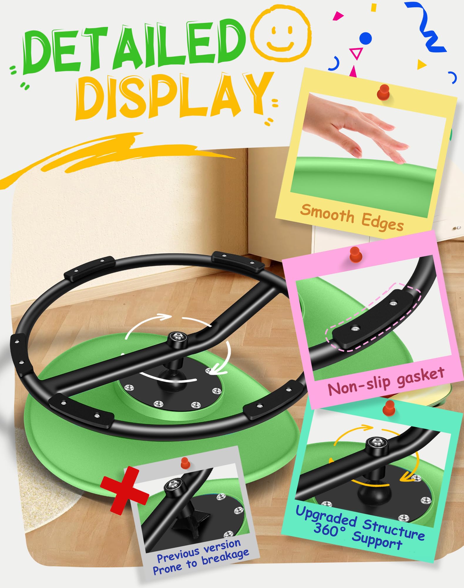 FERUERW Spinning Chair sensory-toy invites sensory-rich play and focus.