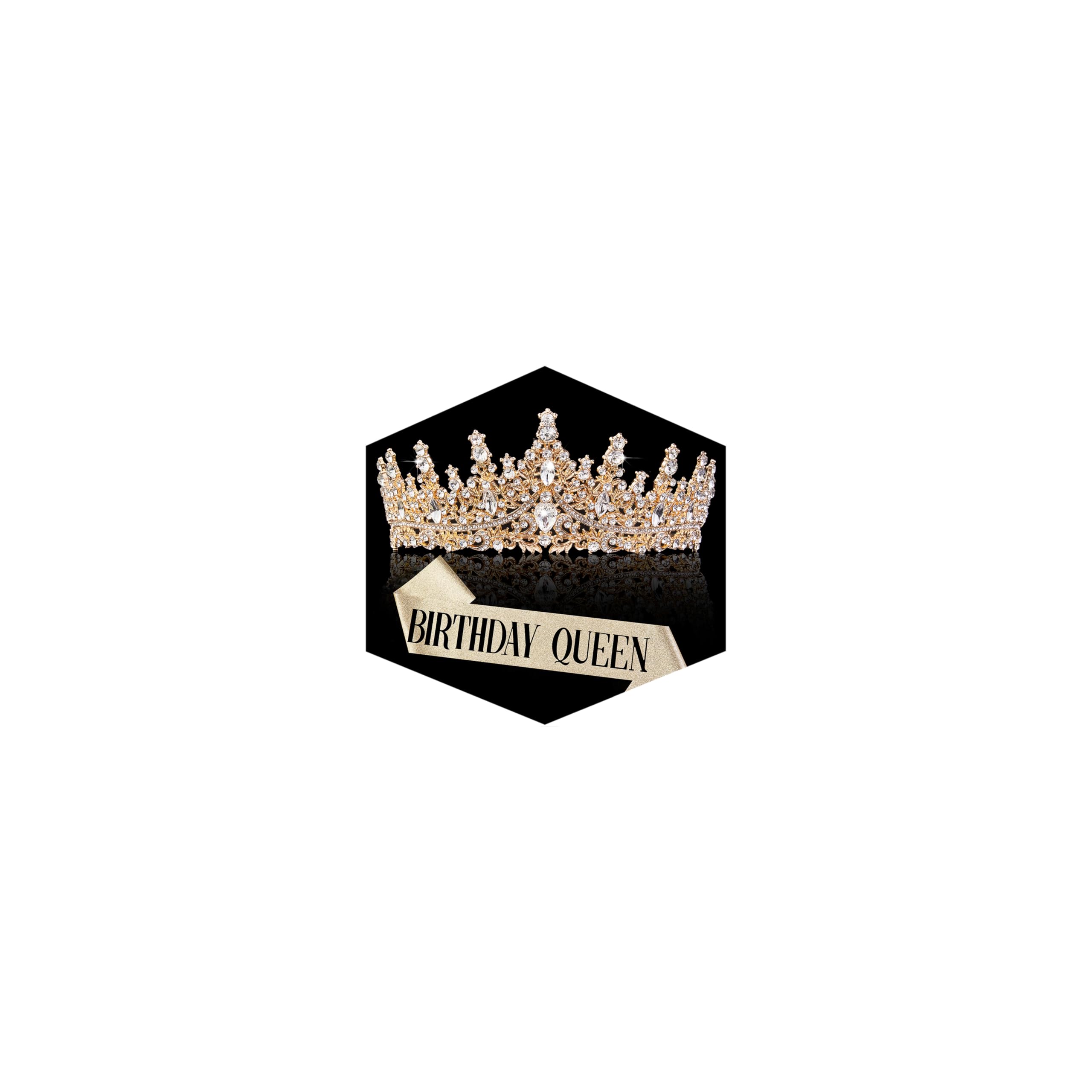 Fesciory gold crown tiara for women, close up sparkle enhances wedding or prom look