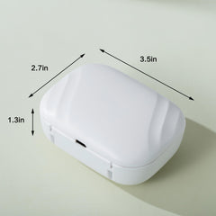 FESTIVAGUARD toothbrush sanitizer case with UV-C lights active for deeper cleaning