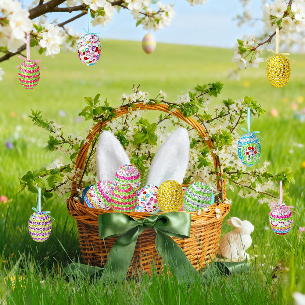 Fethwoin classroom craft activity featuring glitter eggs and gems.