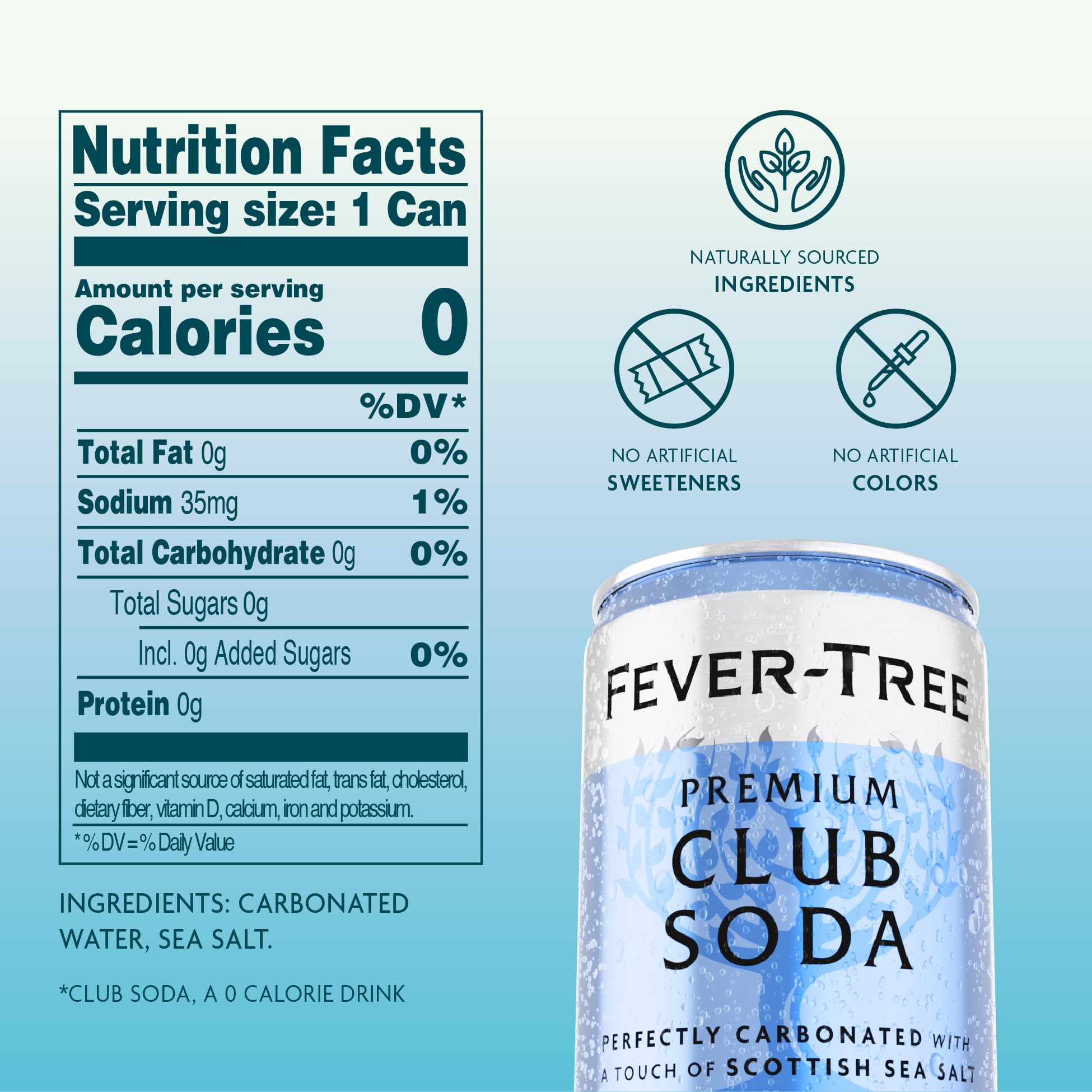 Fever-Tree Club Soda sea-salt-hint close-up, showcasing balanced flavor in every pour.