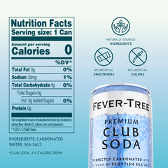 Fever-Tree Club Soda sea-salt-hint close-up, showcasing balanced flavor in every pour.