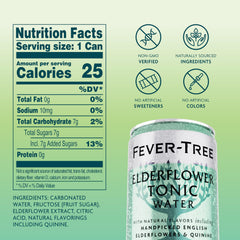Fever Tree Elderflower Tonic Water being poured into a glass for refreshing mocktails