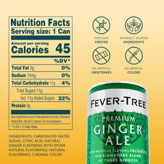 Fever-Tree Ginger Ale with citrus notes enhances spirits and aroma.