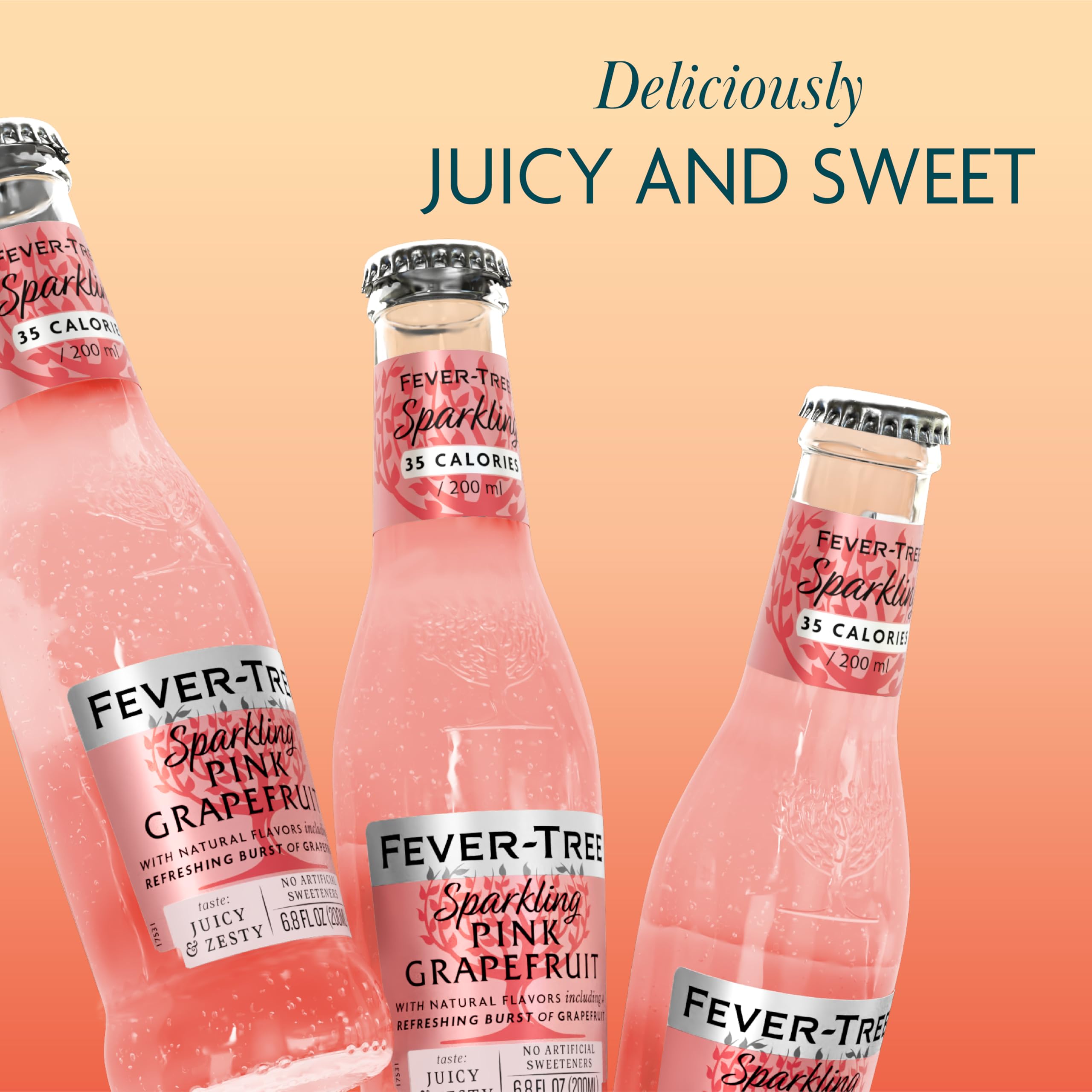 Fever-Tree Sparkling Pink Grapefruit Florida juice note for authentic flavor