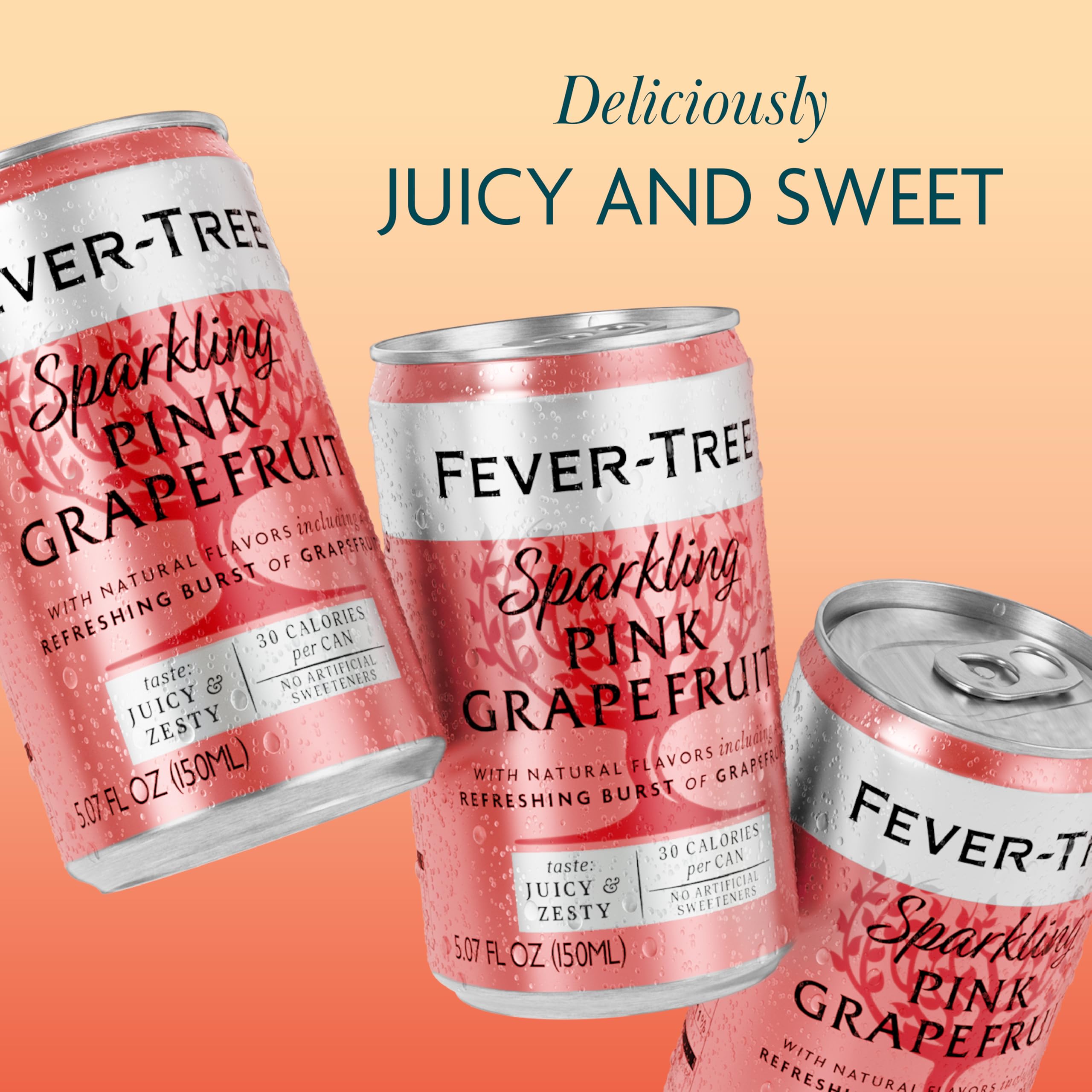 Fever-Tree Sparkling Pink Grapefruit glass serve shows crisp bubbles and aroma.