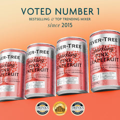 Fever-Tree Sparkling Pink Grapefruit label closeup highlights natural ingredients.