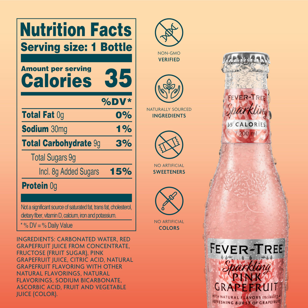 Fever-Tree Sparkling Pink Grapefruit pack of 24 ready for gatherings