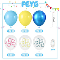 FEYG blue balloon close-up highlighting metallic finish for festive ambience.