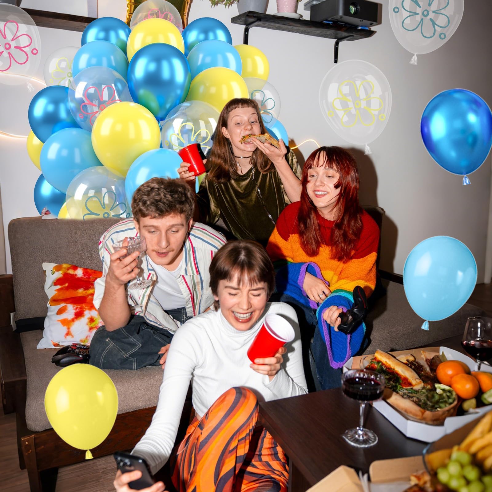 FEYG light yellow 12-inch balloons brighten any party backdrop.