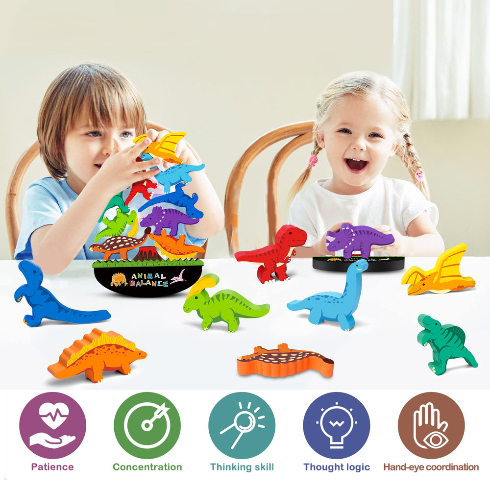 FFTROC colorful dinosaur pieces promote color recognition and imaginative play