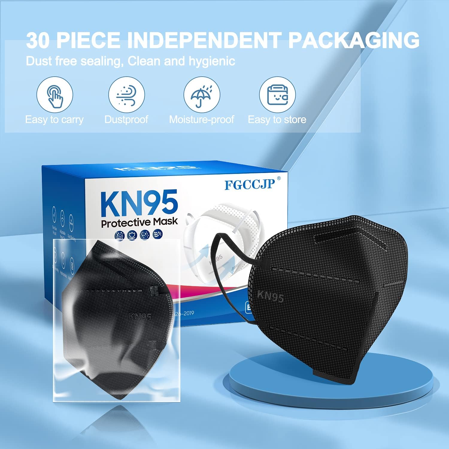 FGCCJP KN95 breathable filtration helps easy breathing.
