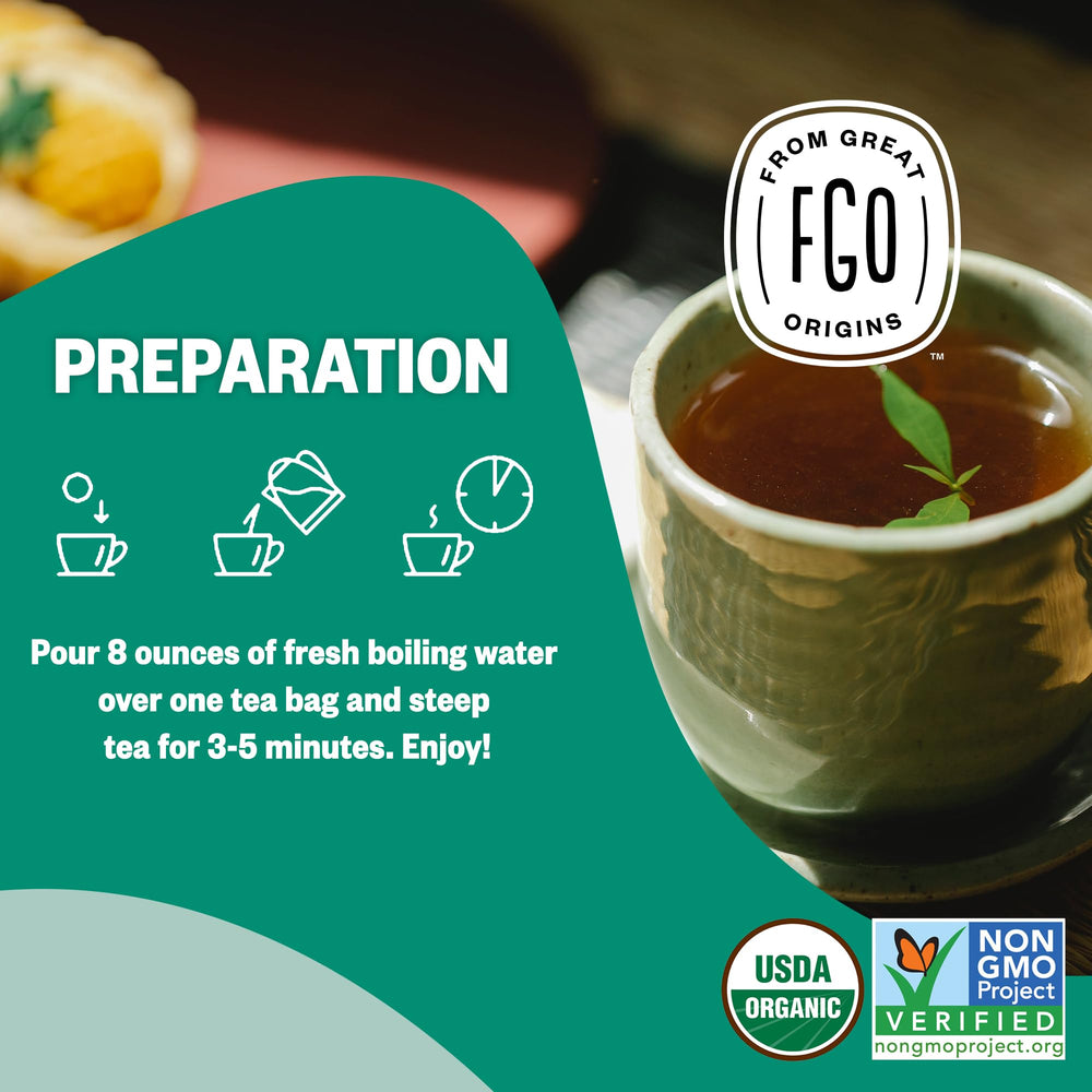 FGO Eco-conscious tea bags in kraft packaging reducing waste