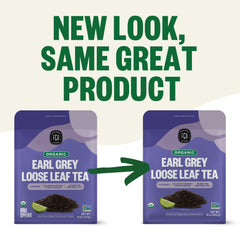 FGO Organic Earl Grey packaging varies; resealable bag keeps tea fresh