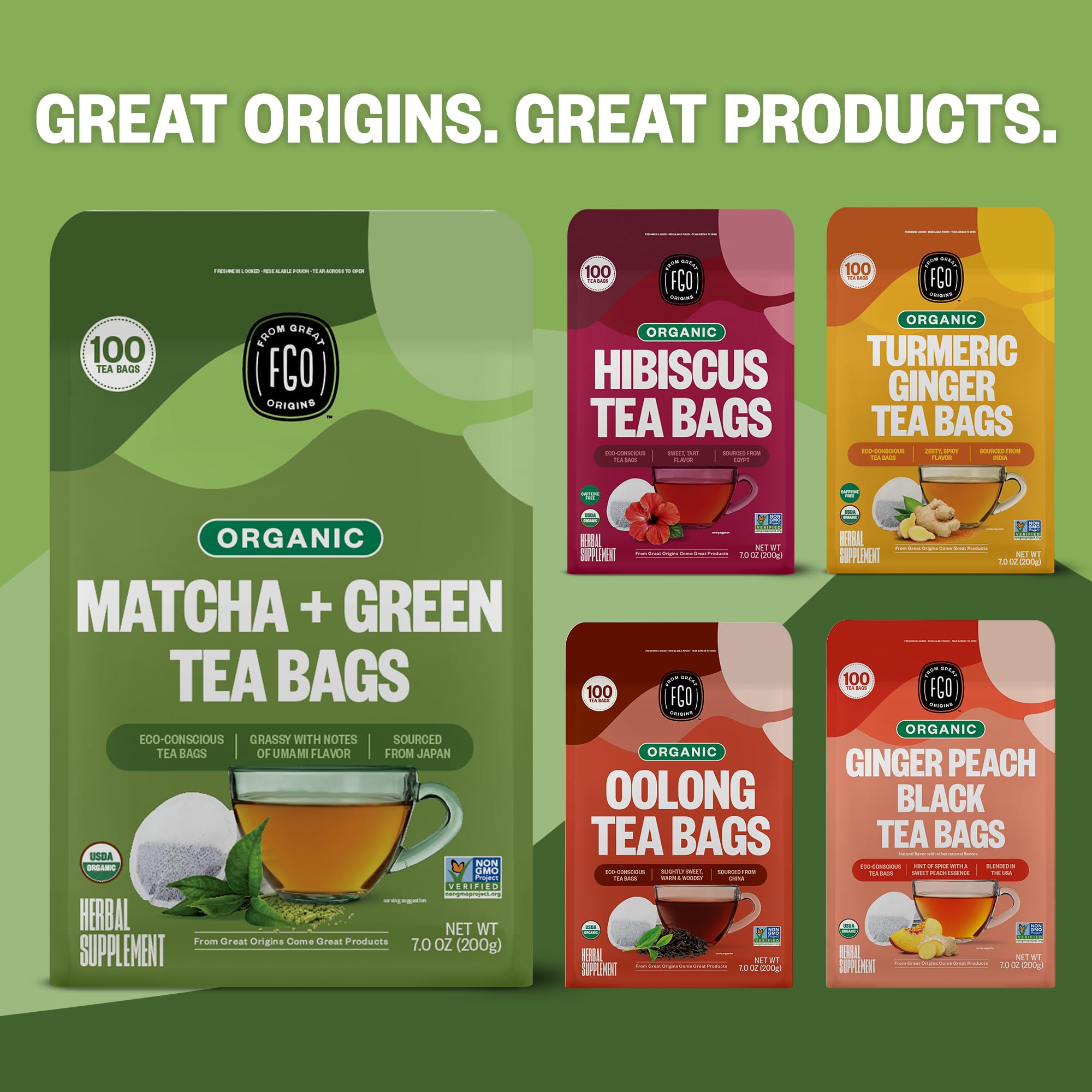 FGO Organic Green Tea blends provide a versatile base for endless tea moments.