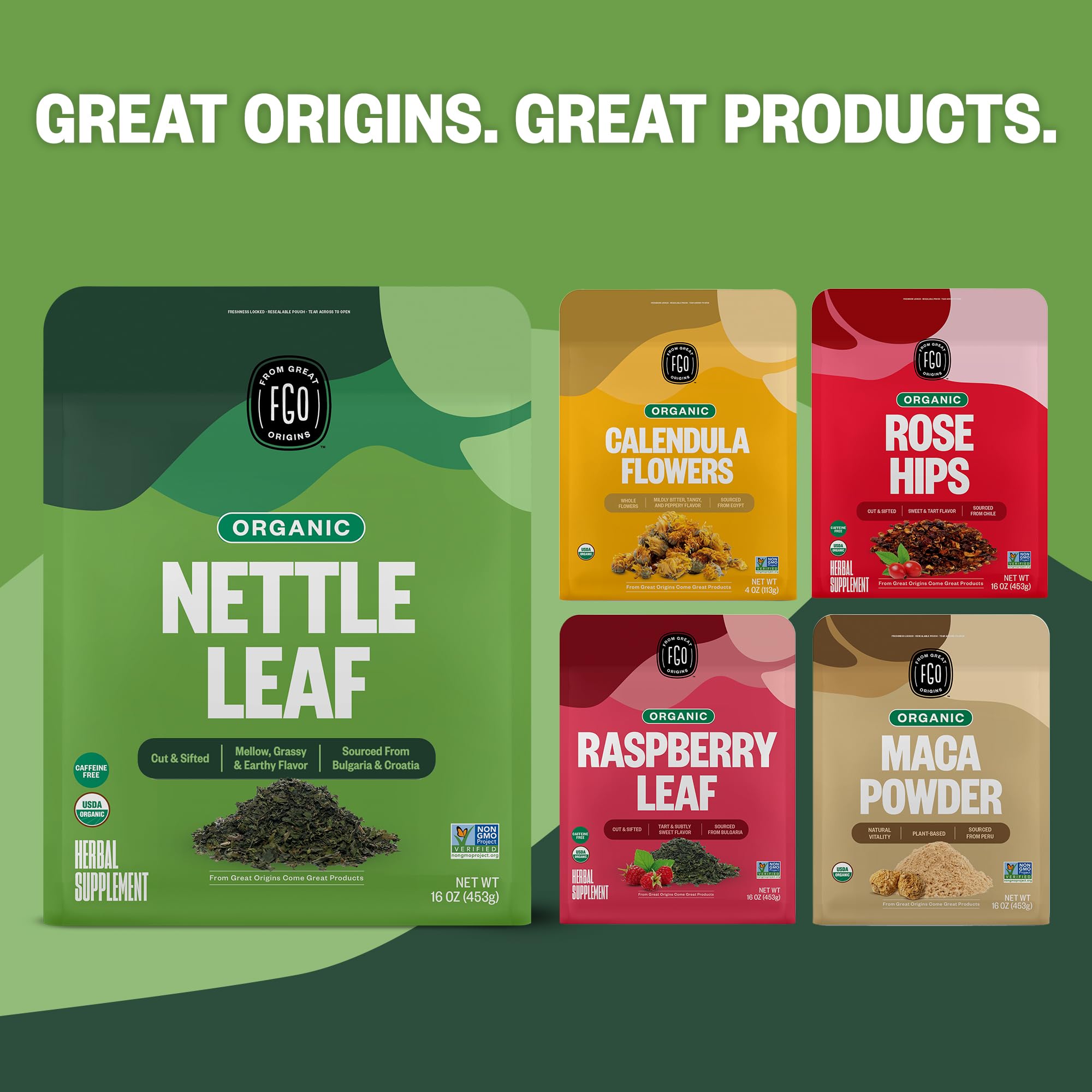 FGO nettle leaf tea bulk packaging option for long-term storage