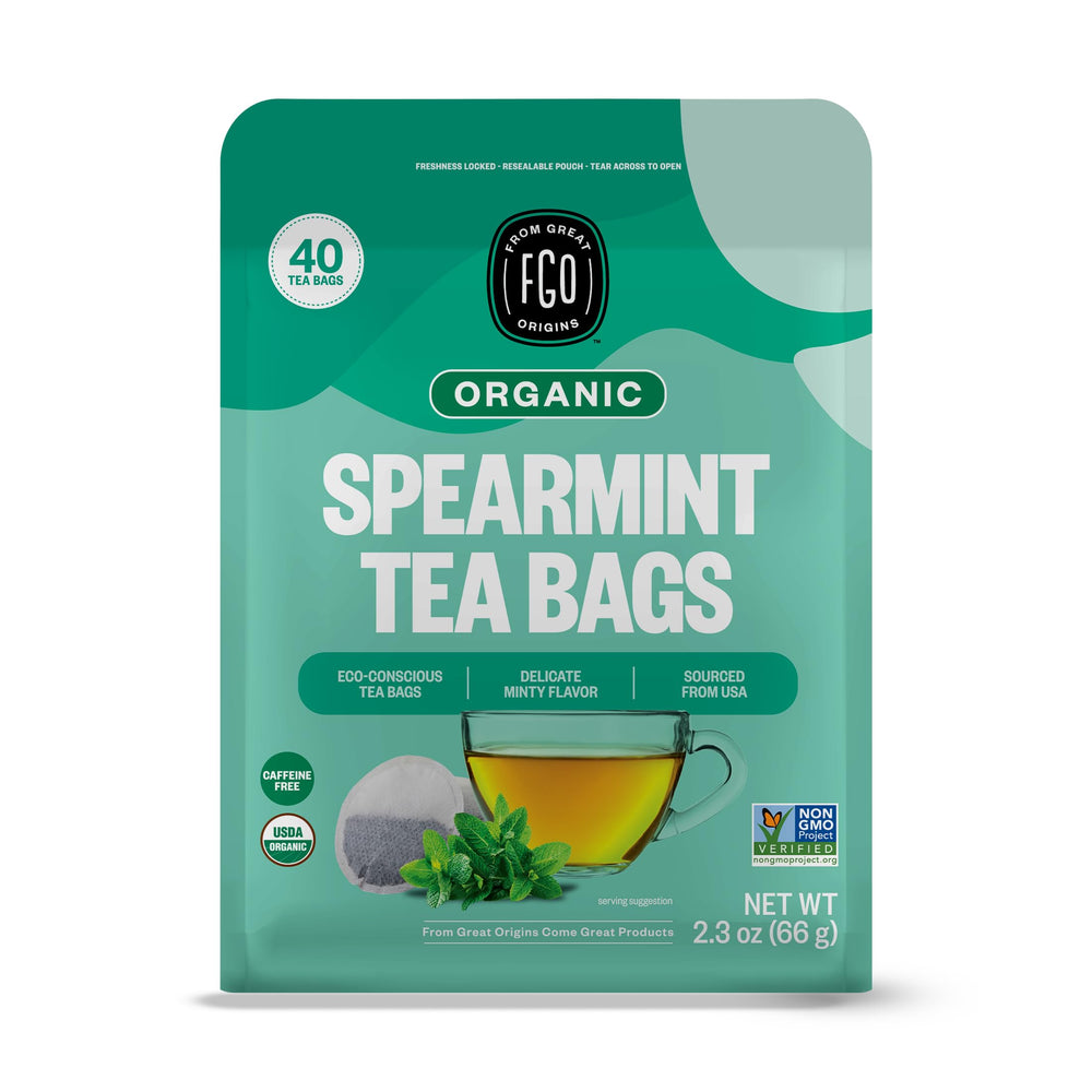 FGO Organic Spearmint Tea bags pack ready to brew a refreshing moment