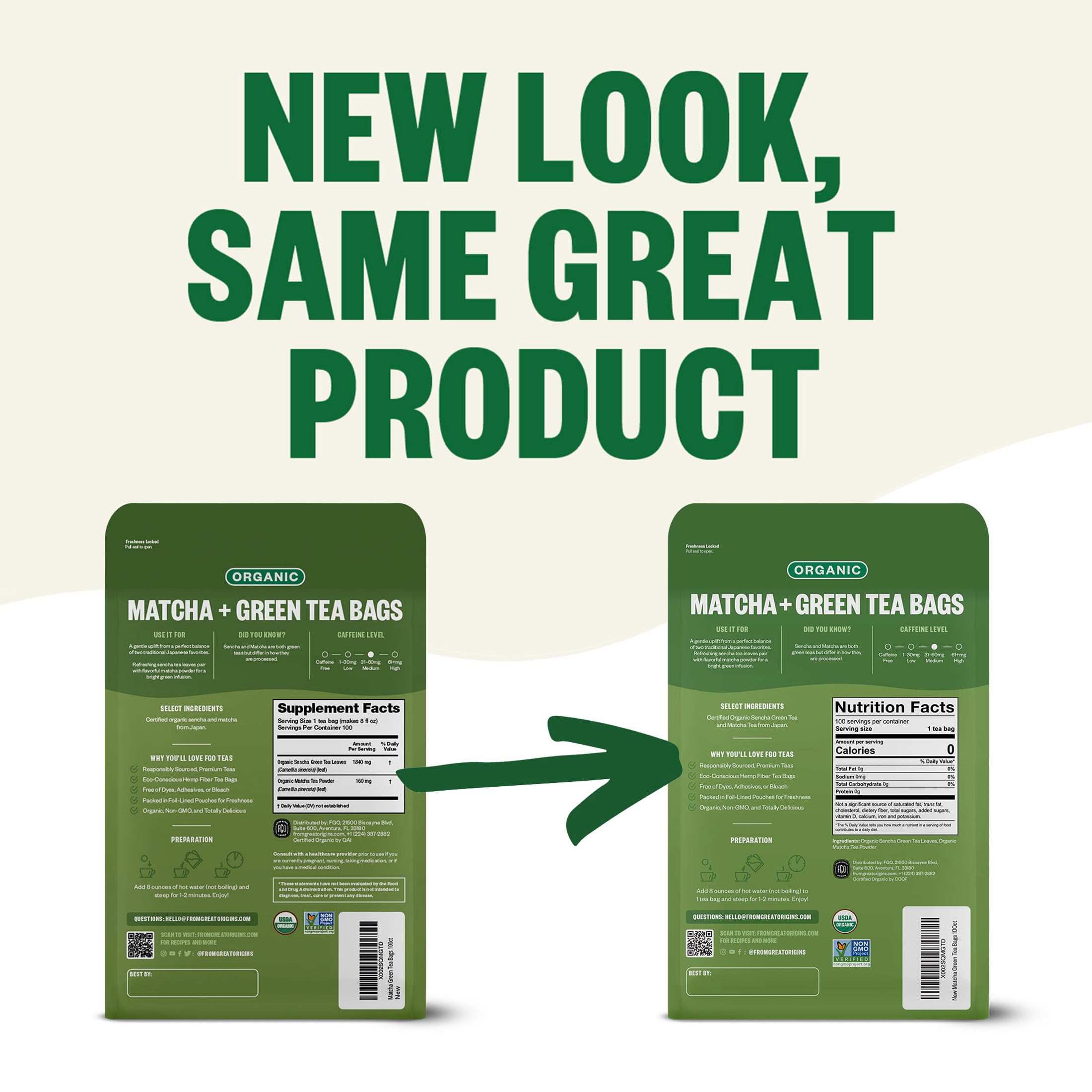 FGO Organic Matcha Green Tea is USDA Organic certified for trusted quality.