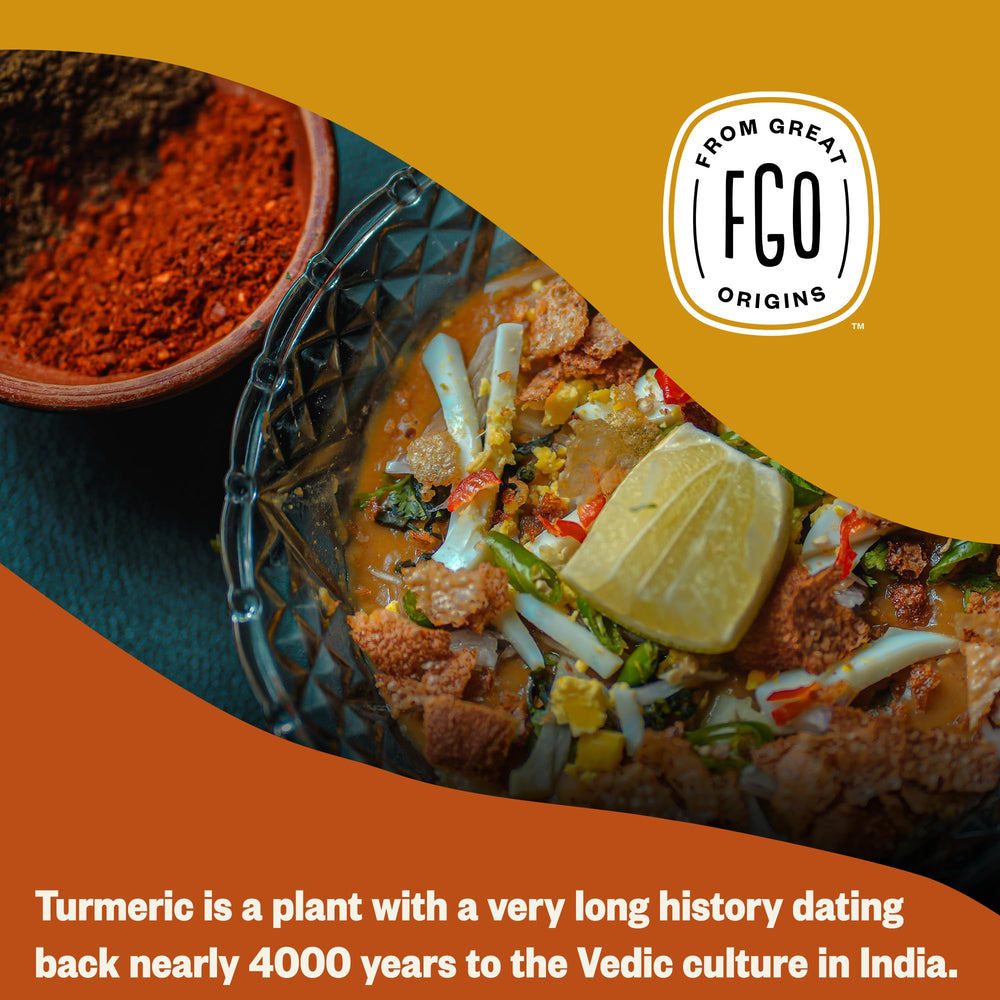 FGO Turmeric powder sprinkled on eggs adds color and warmth.