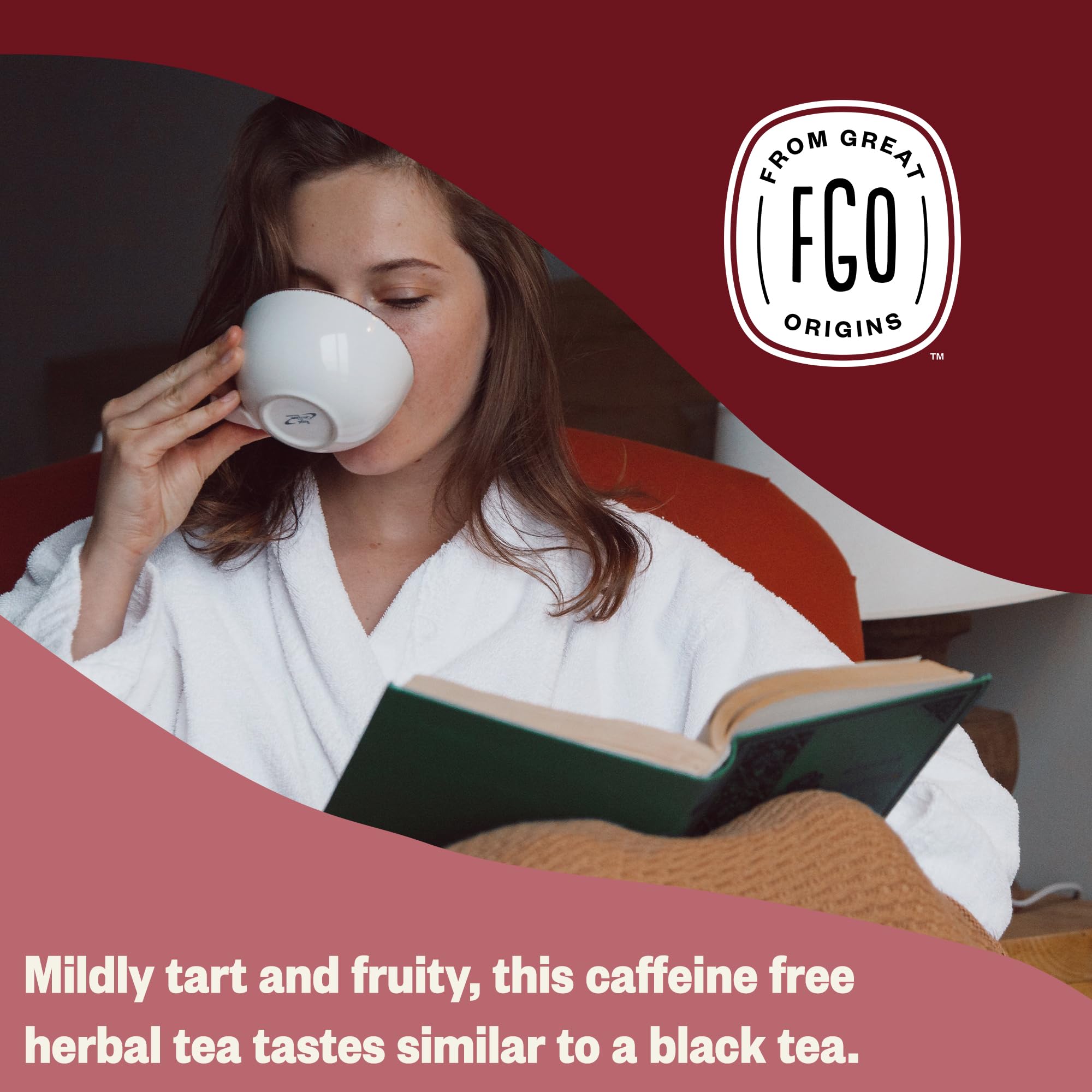 A warm amber cup of FGO red raspberry leaf tea