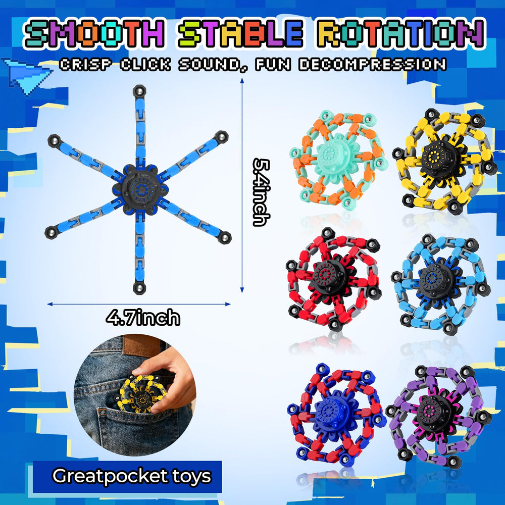 FGYLYOX Spin-and-robot set demonstrates patience and fine motor skill practice.