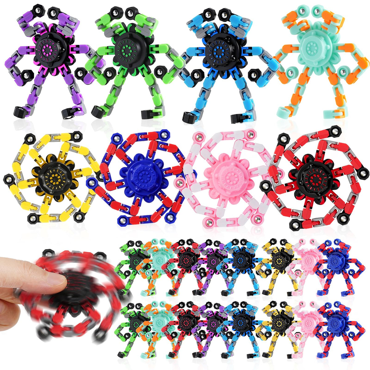 FGYLYOX Transformable Spinner Robot in action, ideal for focused play and sensory engagement.