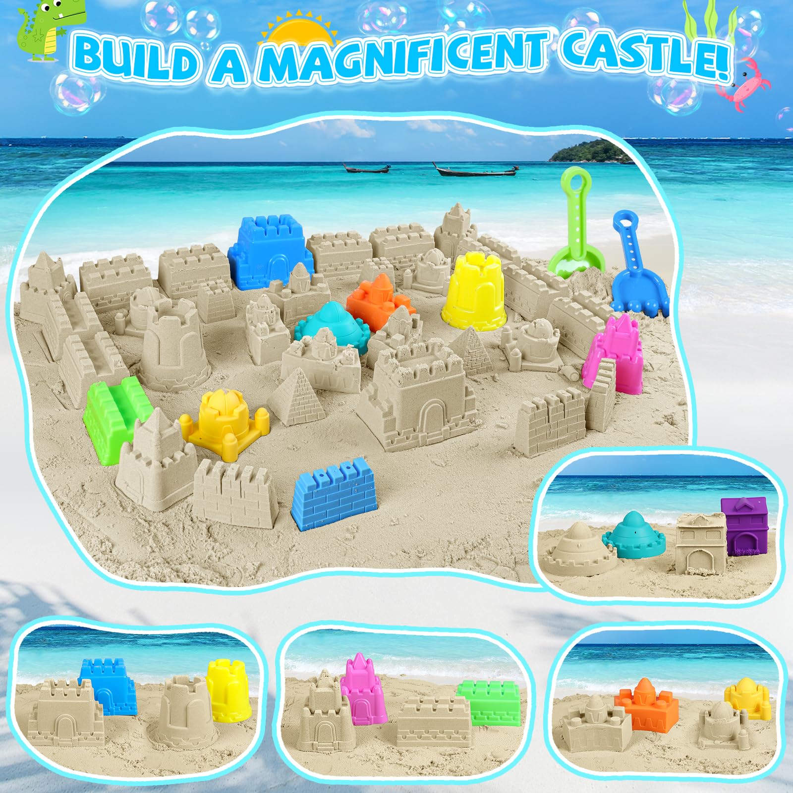 FHOZGECY bulldozer supports sturdy castle building by the shore