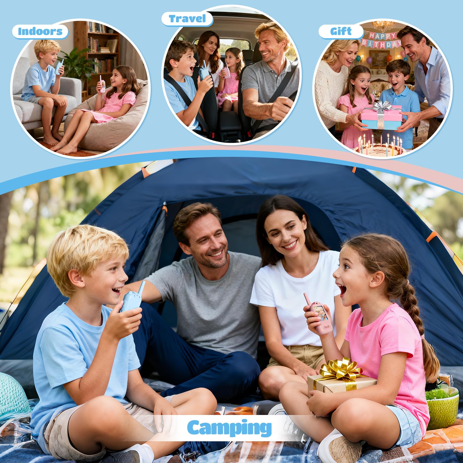 FHskFH hiking camping travel friendly walkie talkies for kids