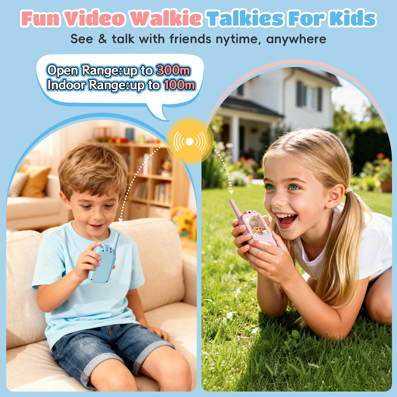 FHskFH video walkie talkies kids voice changer adds playful tones