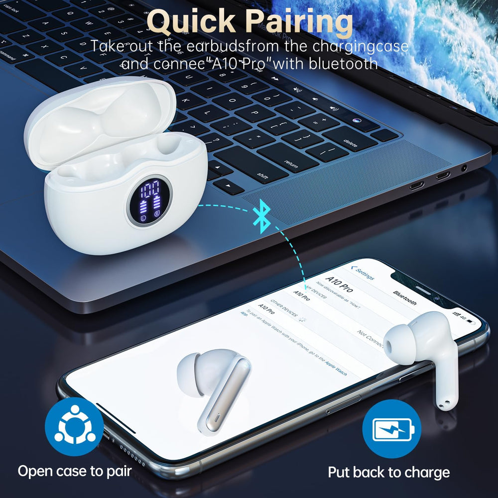Fhumsh A10 earbuds with ENC for clearer calls in windy environments.