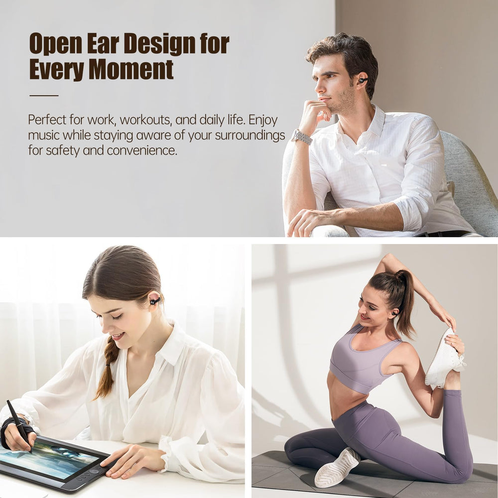 Fhumsh Open Ear Headphones ambient aware listening for safe commuting.