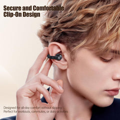 Fhumsh Open Ear Headphones LED battery display shows real-time power.