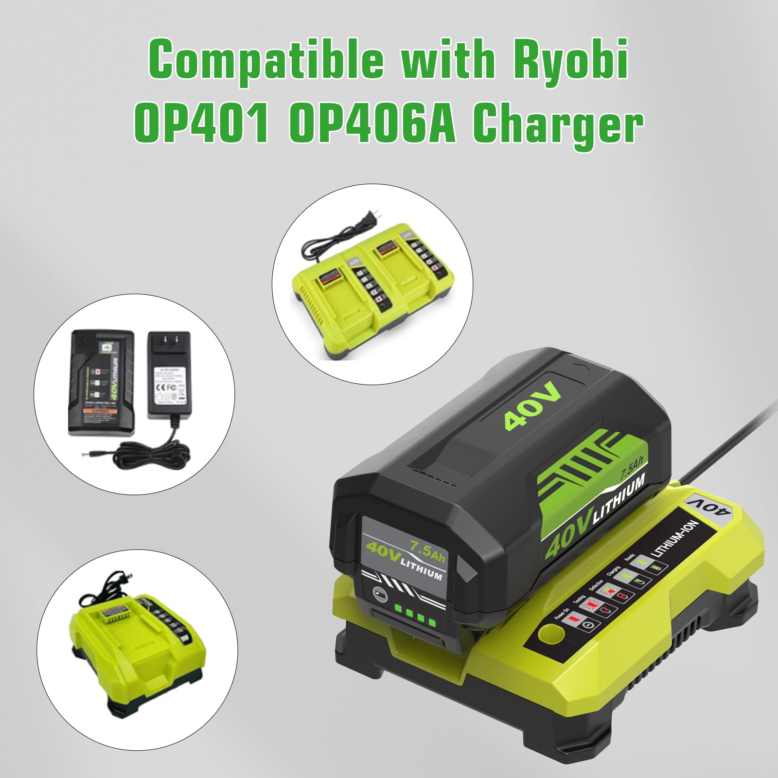 Fhybat 40V battery charging port for quick replacement