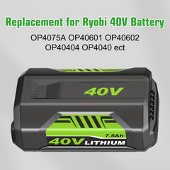 Fhybat Ryobi 40V LED indicators on battery for power monitoring