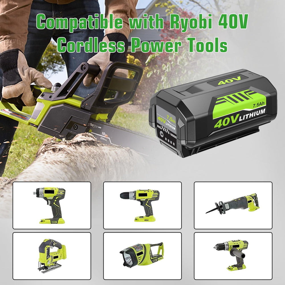 Fhybat Ryobi 40V battery with built-in protections for safe operation