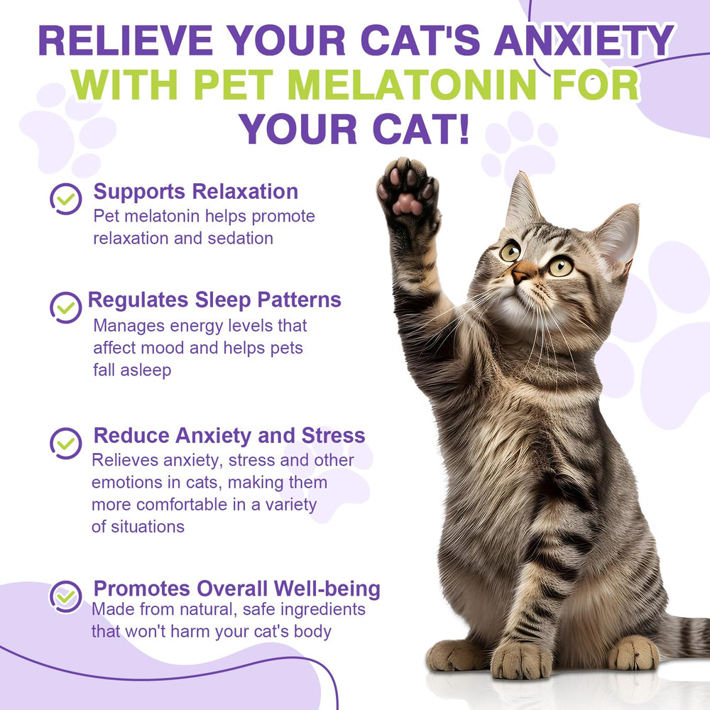 FHZRLP mélatonine pour chats — gouttes faciles à doser et utilisées.