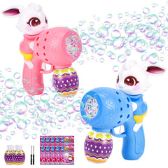 FIALAME Easter Bunny Bubble Gun 2-Pack for bright, kid-friendly bubble fun outdoors