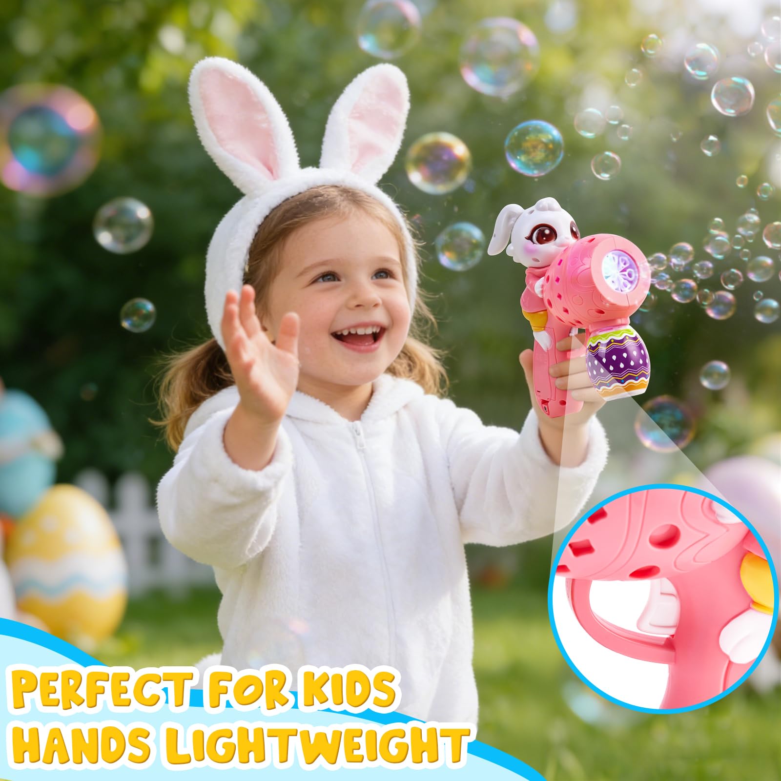 FIALAME Easy-trigger Bubble Gun delivers effortless bursts for toddlers
