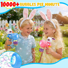 FIALAME Rabbit Bubble Machine LED lights create magical glow during play