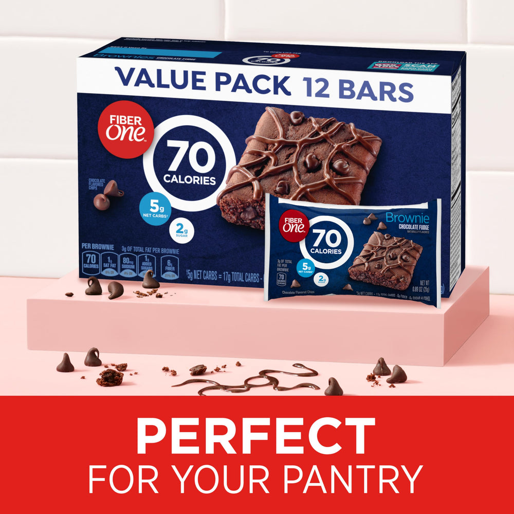 Fiber One 70 Calorie brownie bar with milk for a light tasty start.