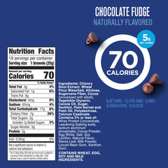 Fiber One 70 Calorie Brownies chocolate fudge bars packaging, convenient mega pack for on-the-go