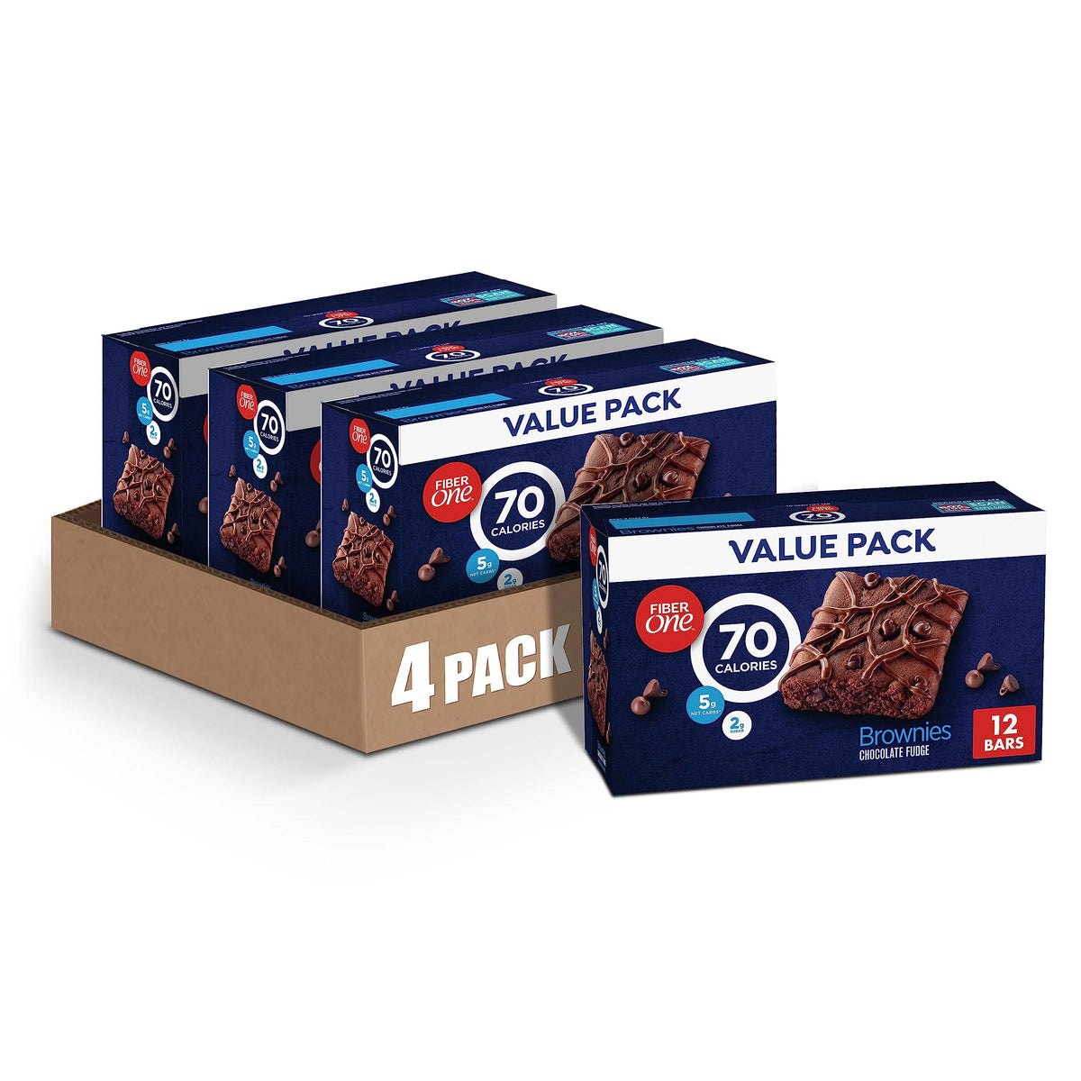 Fiber One 70 Calorie Chocolate Fudge Brownie bar unwrapped for quick guilt-free snacking.