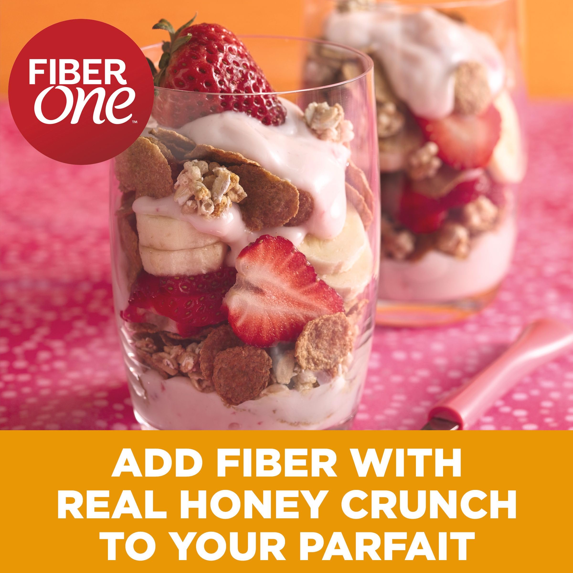 Fiber One Honey Clusters in yogurt adds texture and honey flavor