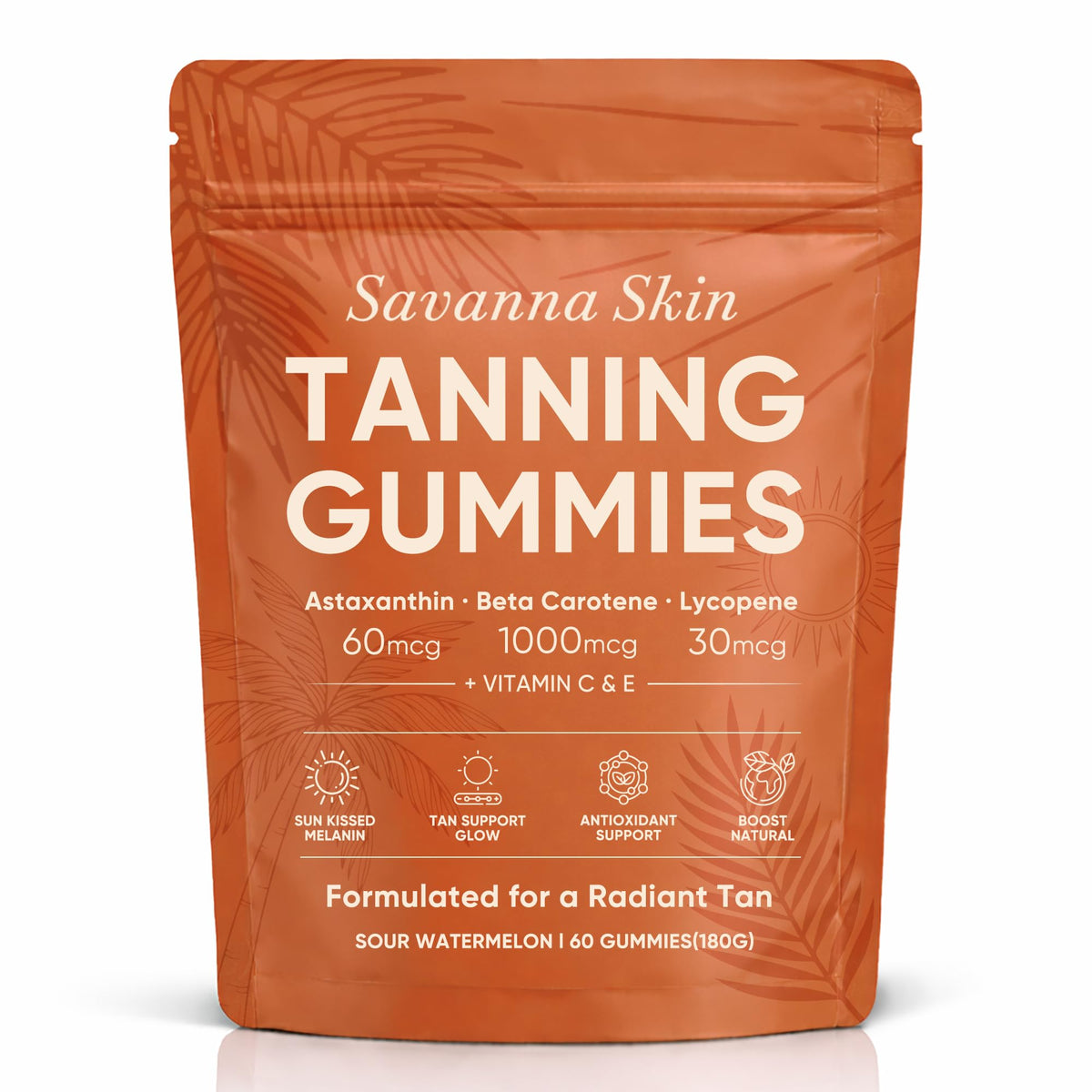 Fibosara Savanna Skin Gummies bottle for convenient daily use and radiant skin.