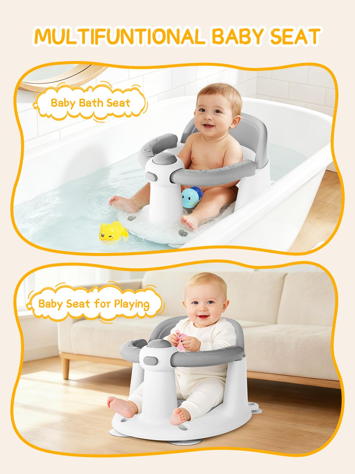 FIDAPEKE bath seat suction cups—prevent slipping for a safer bath experience.
