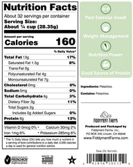 Fiddyment Farms California pistachios close-up, jumbo size for satisfying snacking.