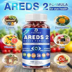 FIDERNIC AREDS2 ingredient panel highlights lutein and zeaxanthin benefits.